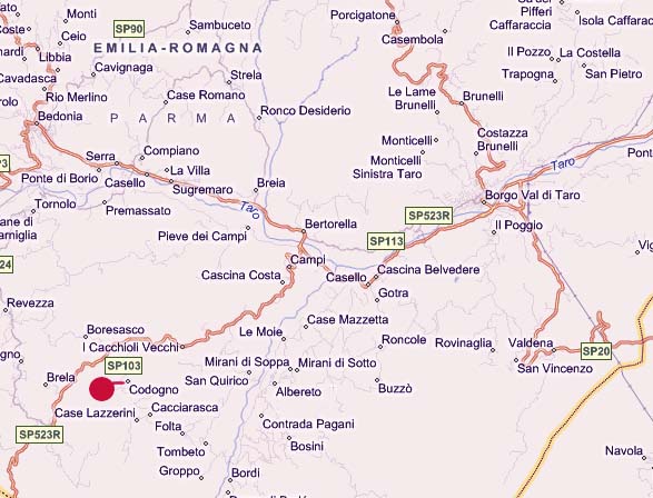 mappa Codogno di Albareto Parma